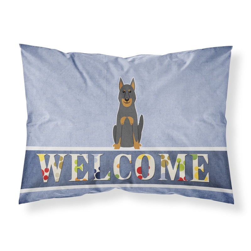Beauce Shepherd Dog Welcome Fabric Standard Pillowcase  Artistic Decorative Front, White Back BB5661PILLOWCASE