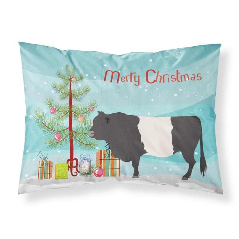 Belted Galloway Cow Christmas Fabric Standard Pillowcase  Artistic Decorative Front, White Back BB9198PILLOWCASE