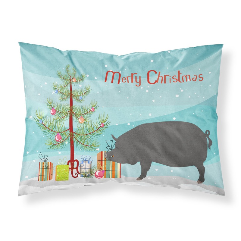 Berkshire Pig Christmas Fabric Standard Pillowcase  Artistic Decorative Front, White Back BB9300PILLOWCASE