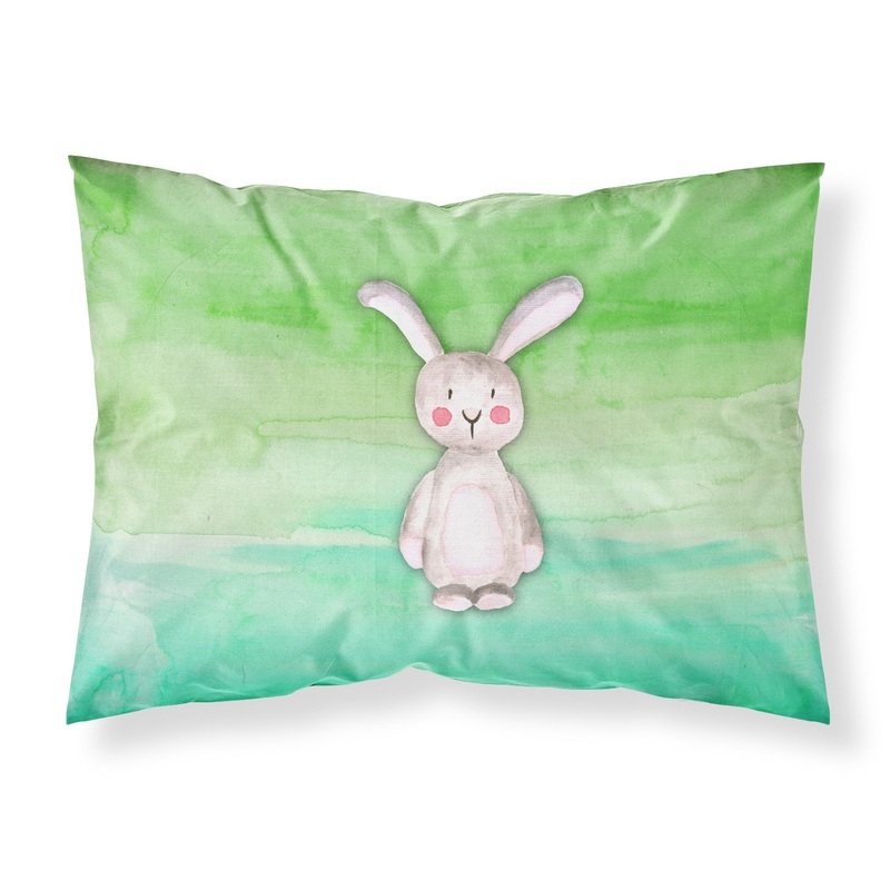 Bunny Rabbit Watercolor Fabric Standard Pillowcase  Artistic Decorative Front, White Back BB7437PILLOWCASE