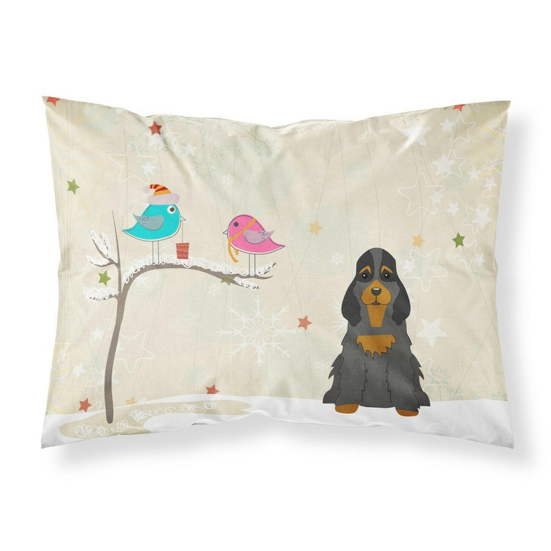 Christmas Presents between Friends Cocker Spaniel Black Tan Fabric Standard Pillowcase  Artistic Decorative Front, White Back BB2565PILLOWCASE