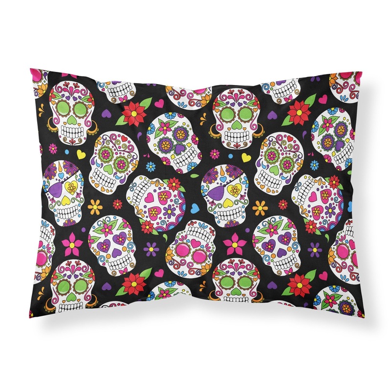 Day of the Dead Black Fabric Standard Pillowcase  Artistic Decorative Front, White Back BB5116PILLOWCASE