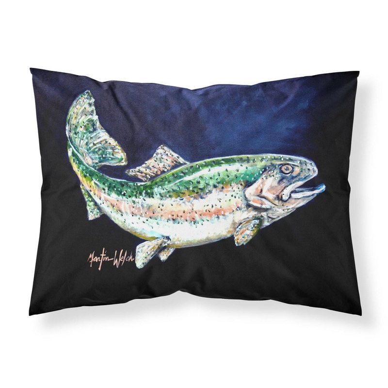 Deep Blue Rainbow Trout Fabric Standard Pillowcase  Artistic Decorative Front, White Back MW1213PILLOWCASE
