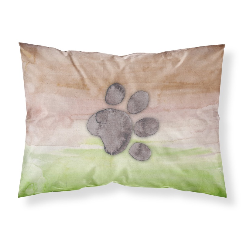 Dog Paw Watercolor Fabric Standard Pillowcase  Artistic Decorative Front, White Back BB7359PILLOWCASE
