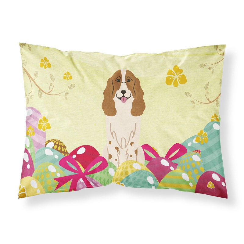 Easter Eggs Russian Spaniel Fabric Standard Pillowcase  Artistic Decorative Front, White Back BB6031PILLOWCASE