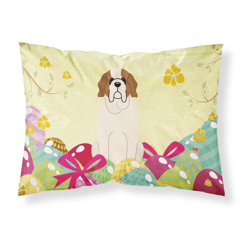 Easter Eggs Saint Bernard Fabric Standard Pillowcase  Artistic Decorative Front, White Back BB6035PILLOWCASE