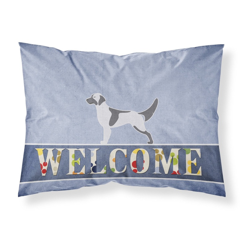 English Setter Welcome Fabric Standard Pillowcase  Artistic Decorative Front, White Back BB5485PILLOWCASE