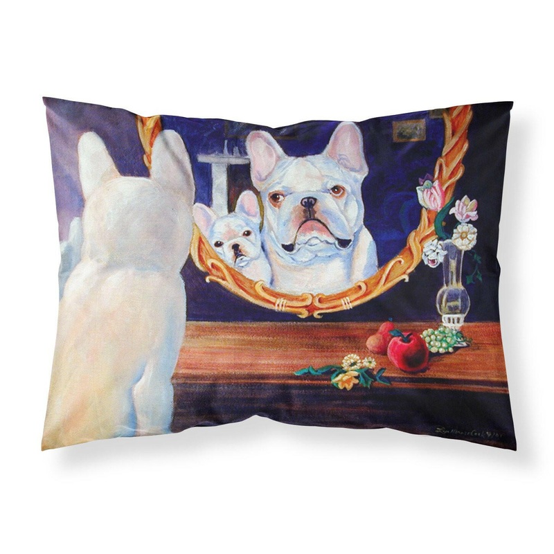 French Bulldog Standard Pillowcases  Artistic Decorative Front, Crisp White Back