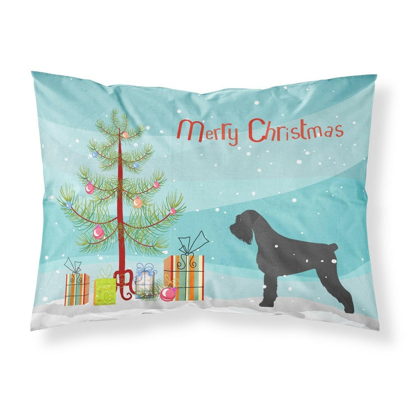 Giant Schnauzer Merry Christmas Tree Fabric Standard Pillowcase  Artistic Decorative Front, White Back BB2991PILLOWCASE