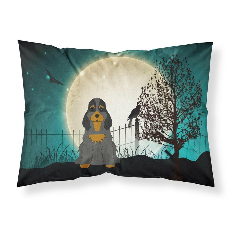 Halloween Scary Cocker Spaniel Black Tan Fabric Standard Pillowcase  Artistic Decorative Front, White Back BB2283PILLOWCASE