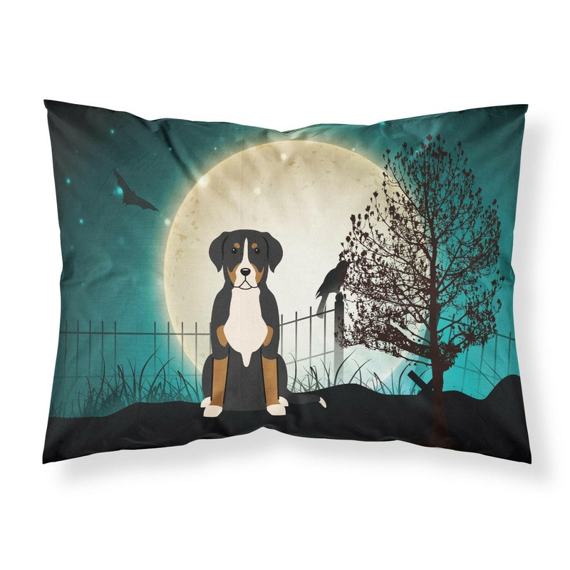 Halloween Scary Greater Swiss Mountain Dog Fabric Standard Pillowcase  Artistic Decorative Front, White Back BB2227PILLOWCASE