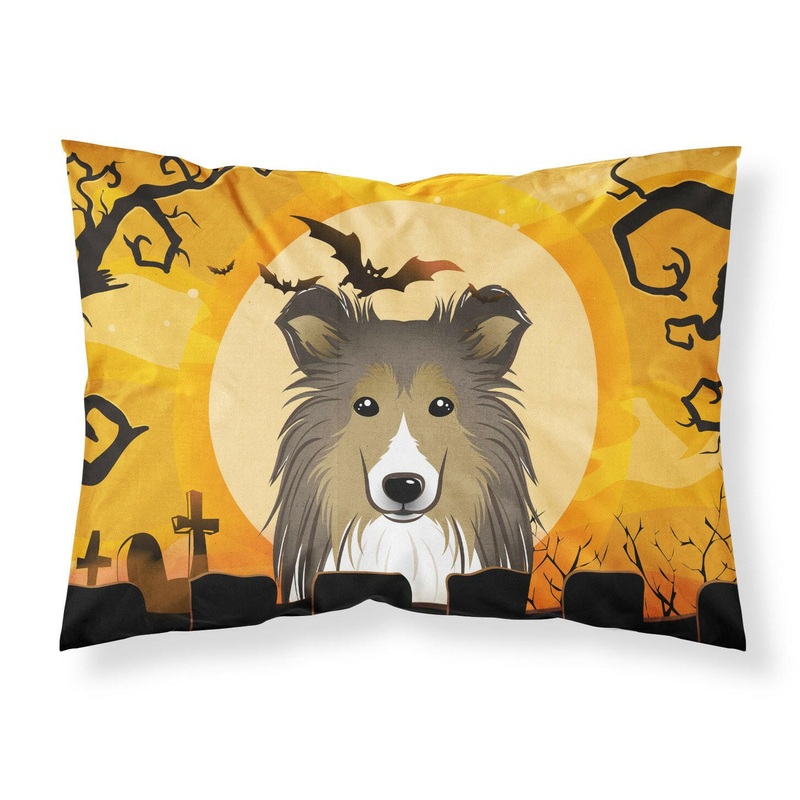 Halloween Sheltie Fabric Standard Pillowcase  Artistic Decorative Front, White Back BB1800PILLOWCASE