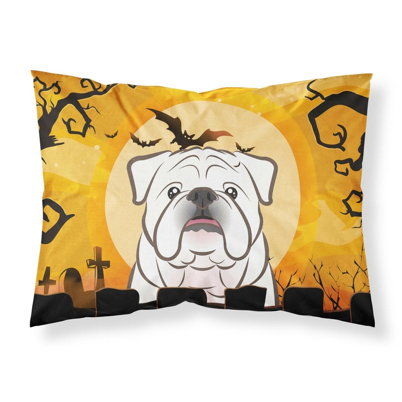 Halloween White English Bulldog  Fabric Standard Pillowcase  Artistic Decorative Front, White Back BB1778PILLOWCASE