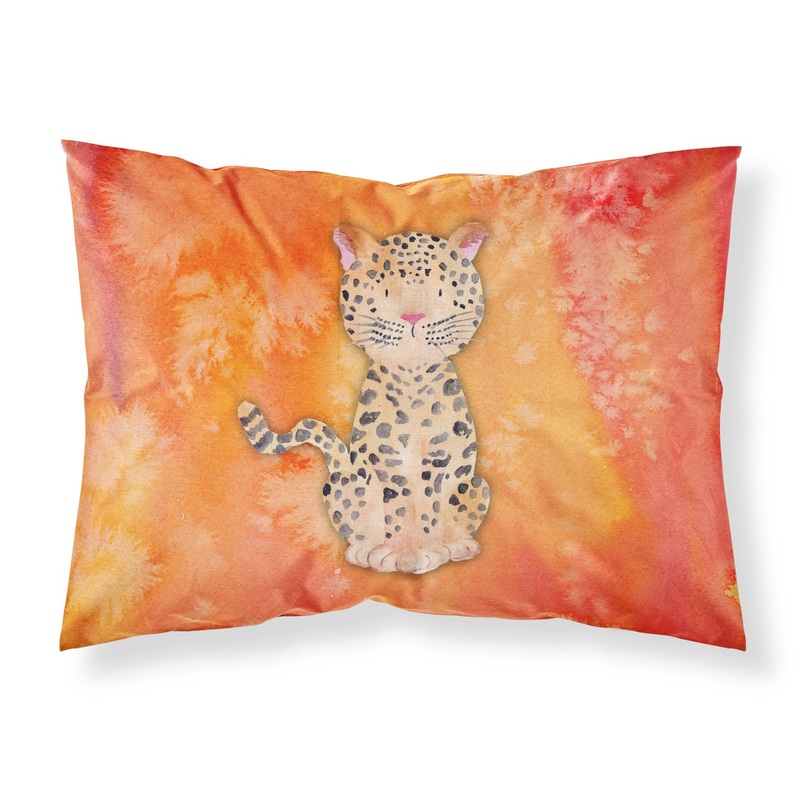 Leopard Watercolor Fabric Standard Pillowcase  Artistic Decorative Front, White Back BB7396PILLOWCASE