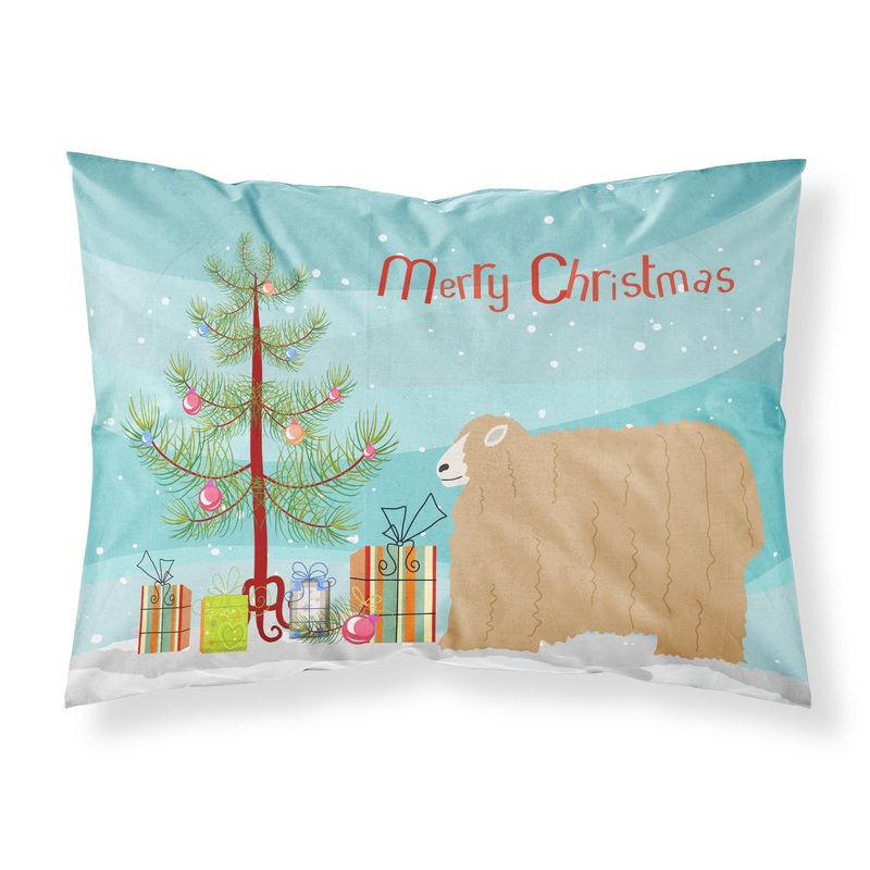 Lincoln Longwool Sheep Christmas Fabric Standard Pillowcase  Artistic Decorative Front, White Back BB9338PILLOWCASE