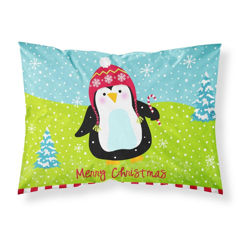 Merry Christmas Happy Penguin Fabric Standard Pillowcase  Artistic Decorative Front, White Back VHA3015PILLOWCASE