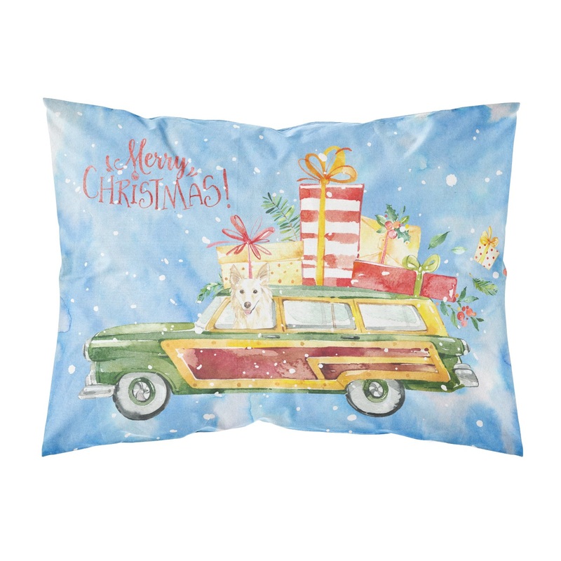 Merry Christmas White Collie  Standard Pillowcase  Artistic Decorative Front, White Back CK2429PILLOWCASE