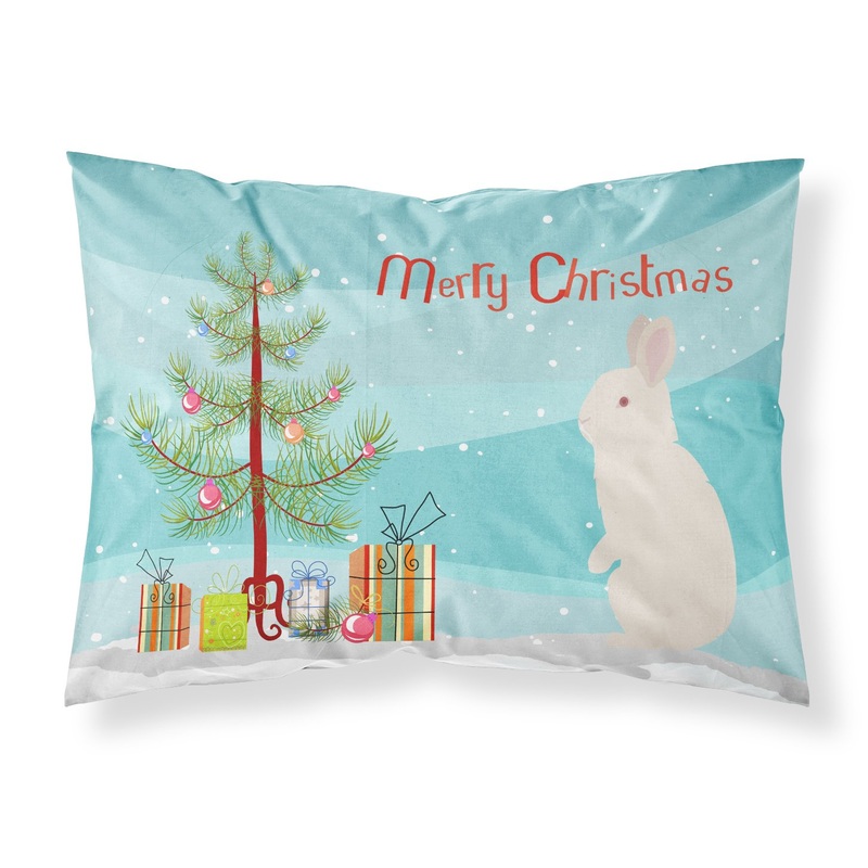 New Zealand White Rabbit Christmas Fabric Standard Pillowcase  Artistic Decorative Front, White Back BB9332PILLOWCASE