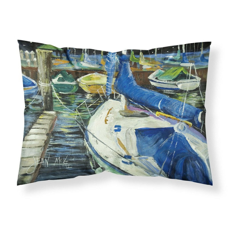 Night on the Docks Sailboat Fabric Standard Pillowcase  Artistic Decorative Front, White Back JMK1031PILLOWCASE