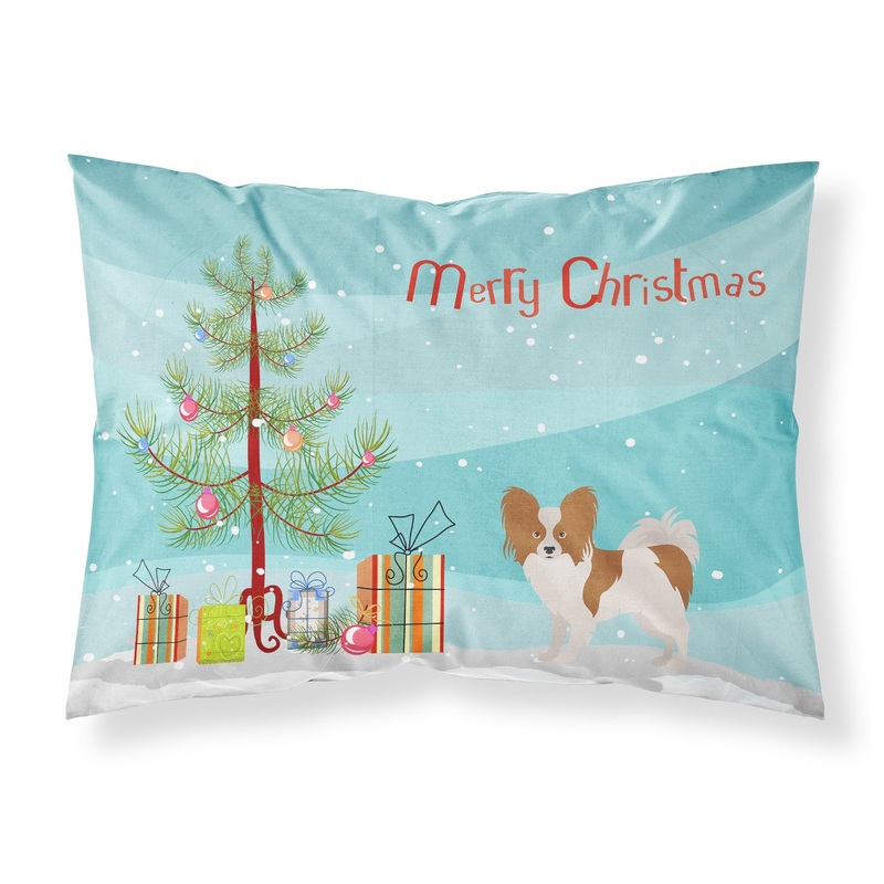Papillon Christmas Tree  Standard Pillowcase  Artistic Decorative Front, White Back CK3476PILLOWCASE