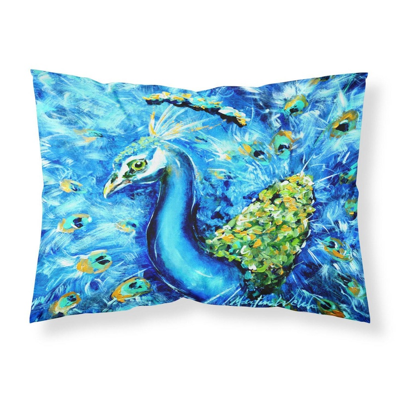 Peacock Straight Up in Blue Standard Pillowcases  Artistic Decorative Front, Crisp White Back MW1166PILLOWCASE