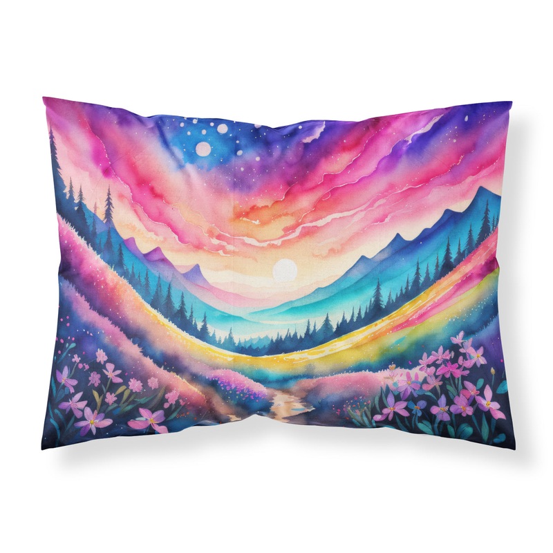 Phlox in Color Fabric Standard Pillowcase  Artistic Decorative Front, White Back