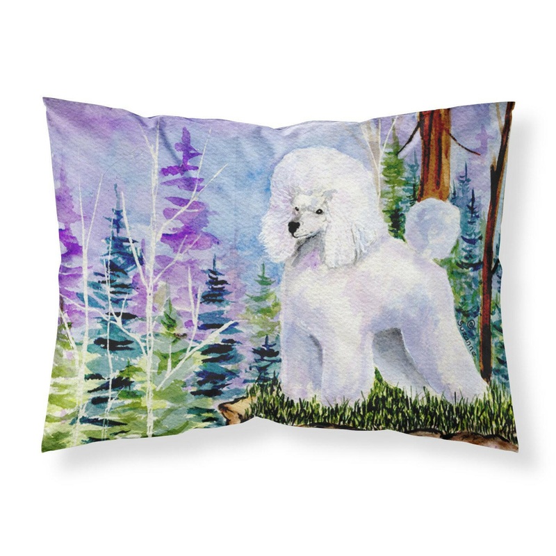 Poodle Standard Pillowcases  Artistic Decorative Front, Crisp White Back