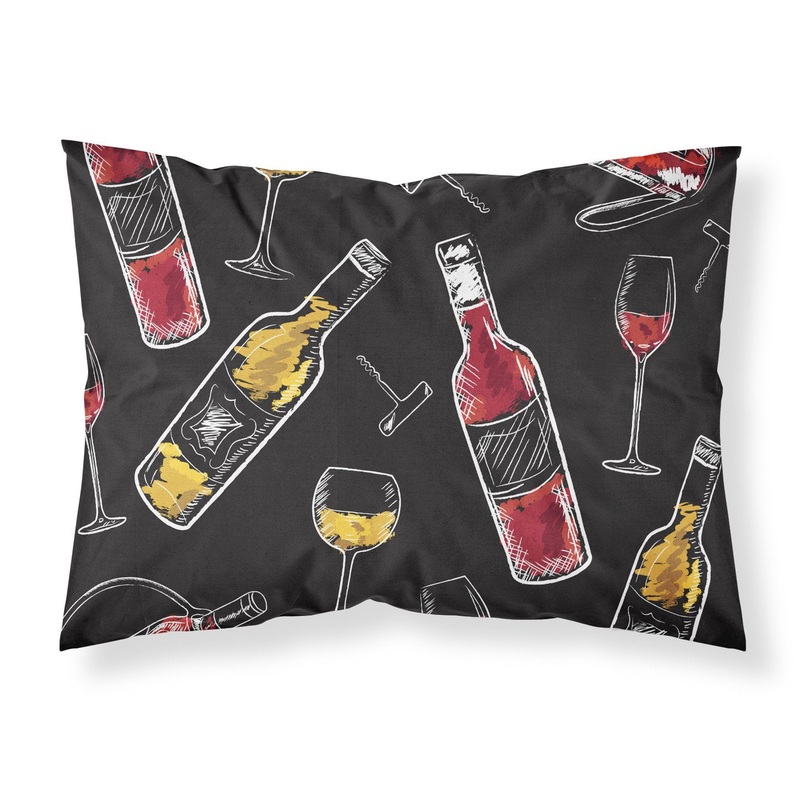 Red and White Wine on Black Fabric Standard Pillowcase  Artistic Decorative Front, White Back BB5197PILLOWCASE