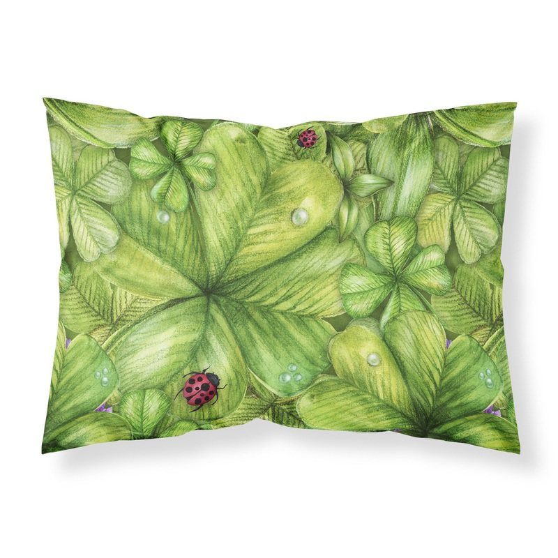 Shamrocks and Lady bugs Fabric Standard Pillowcase  Artistic Decorative Front, White Back BB5754PILLOWCASE