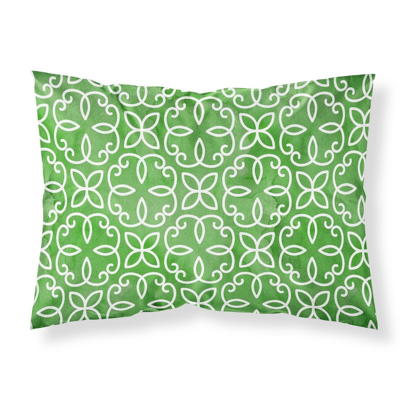 Watercolor Geometric Cirlce on Green Fabric Standard Pillowcase  Artistic Decorative Front, White Back BB7556PILLOWCASE