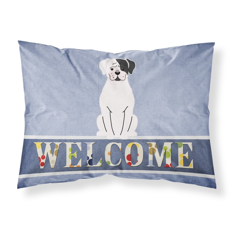 White Boxer Cooper Welcome Fabric Standard Pillowcase  Artistic Decorative Front, White Back BB5695PILLOWCASE