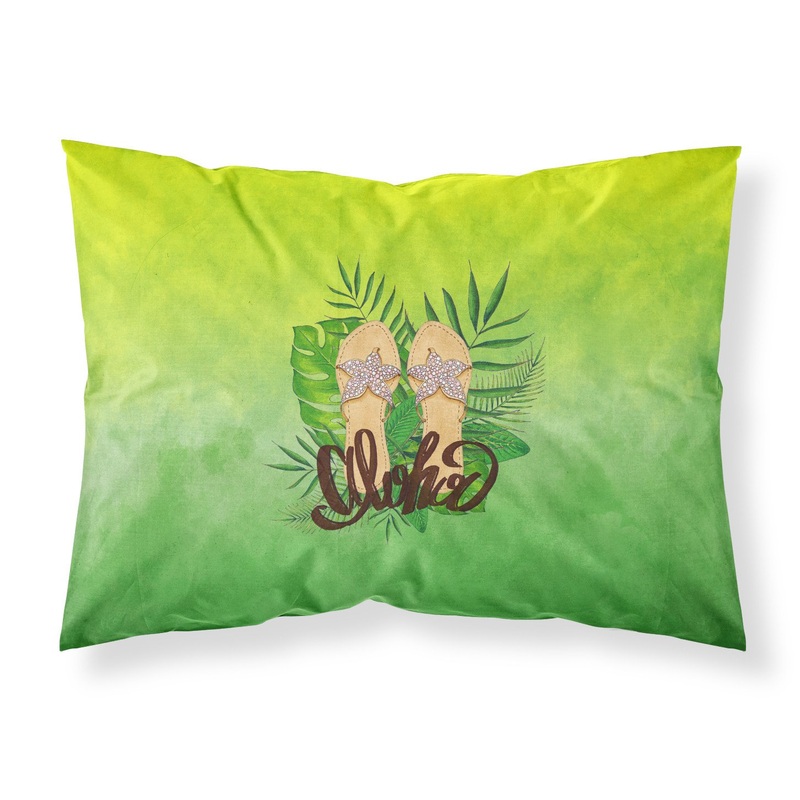 Aloha Flip Flops Fabric Standard Pillowcase  Artistic Decorative Front, White Back BB7449PILLOWCASE