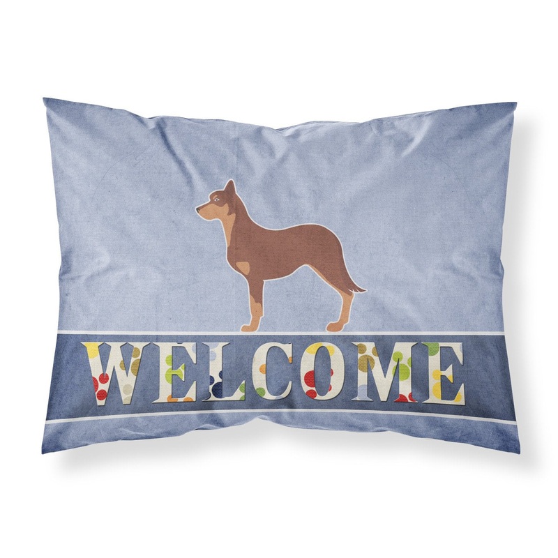 Australian Kelpie Dog Welcome Fabric Standard Pillowcase  Artistic Decorative Front, White Back BB5533PILLOWCASE