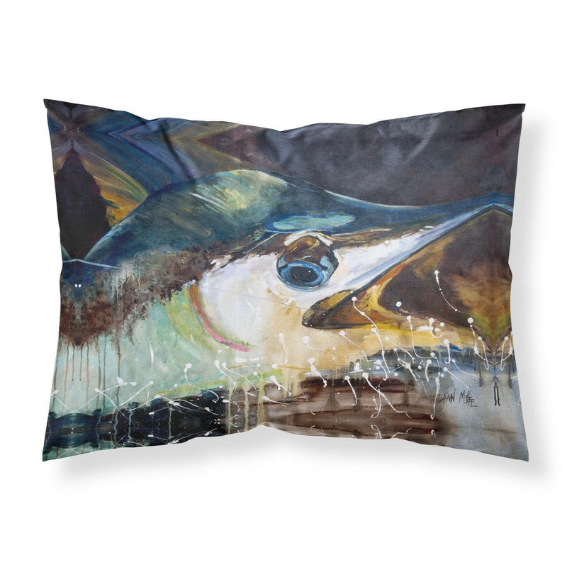 Blue Marlin Fabric Standard Pillowcase  Artistic Decorative Front, White Back JMK1111PILLOWCASE