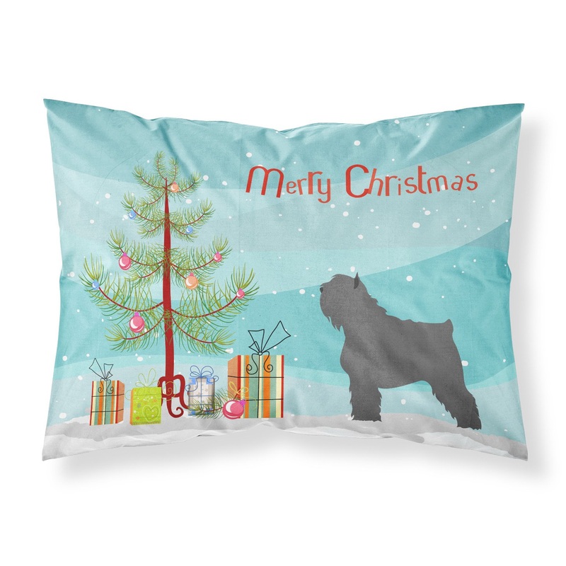 Bouvier des Flandres Christmas Fabric Standard Pillowcase  Artistic Decorative Front, White Back BB8464PILLOWCASE