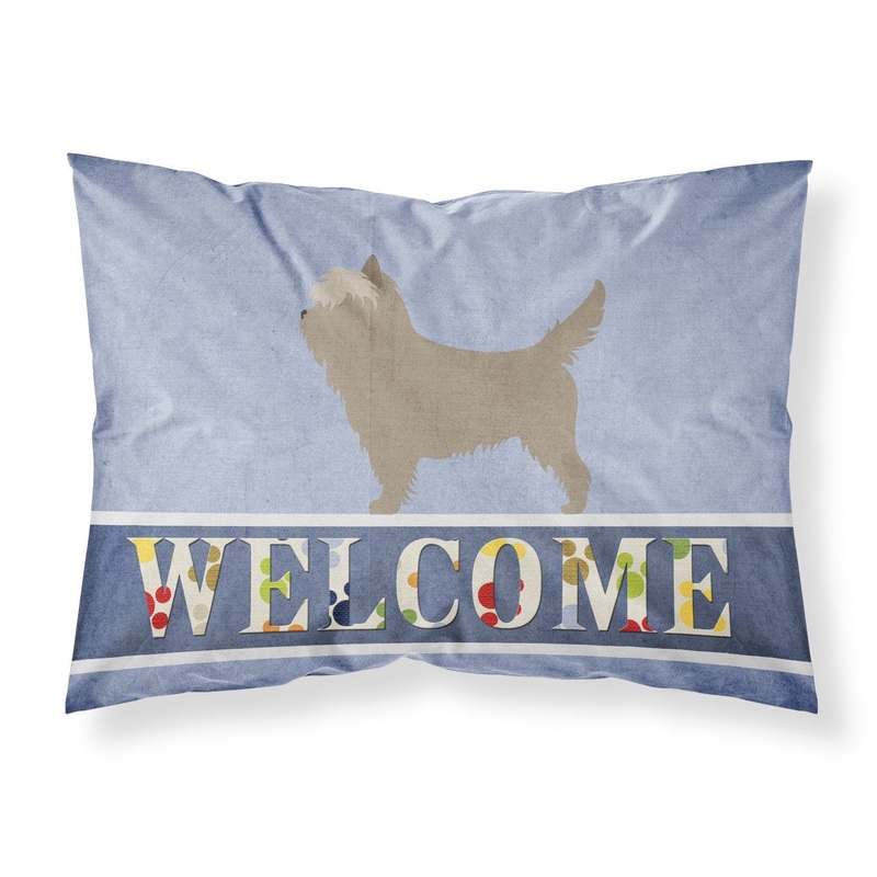 Cairn Terrier Welcome Fabric Standard Pillowcase  Artistic Decorative Front, White Back BB8286PILLOWCASE