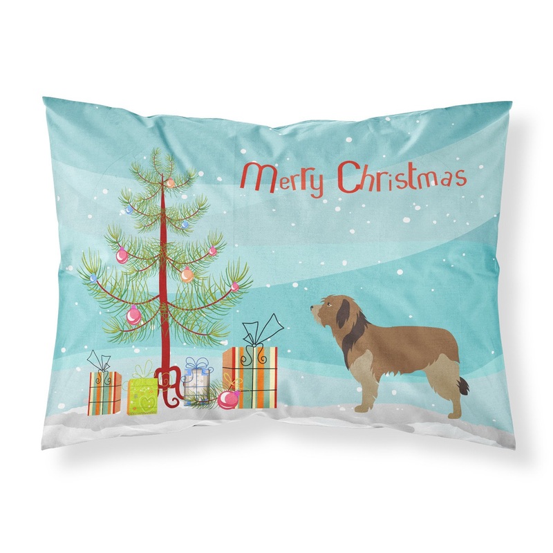 Catalan Sheepdog Christmas Fabric Standard Pillowcase  Artistic Decorative Front, White Back BB8457PILLOWCASE