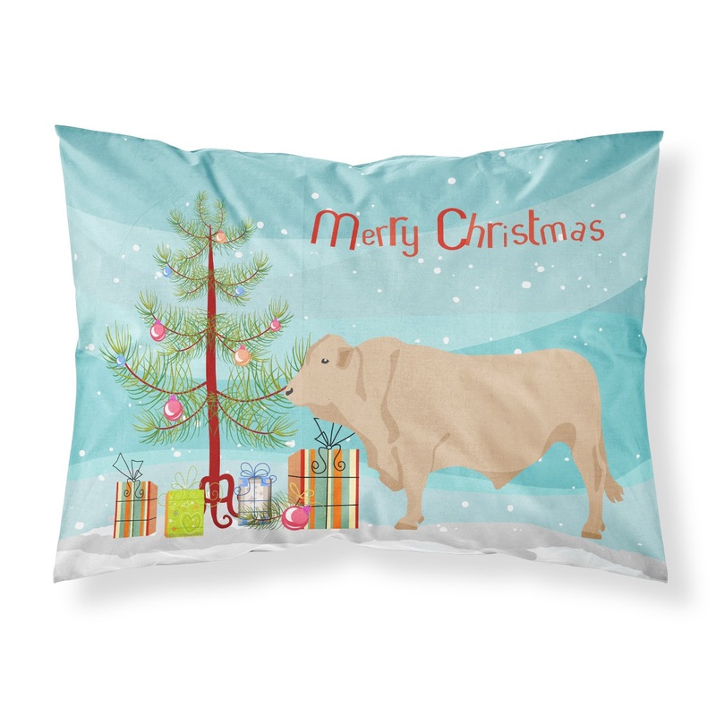 Charolais Cow Christmas Fabric Standard Pillowcase  Artistic Decorative Front, White Back BB9193PILLOWCASE