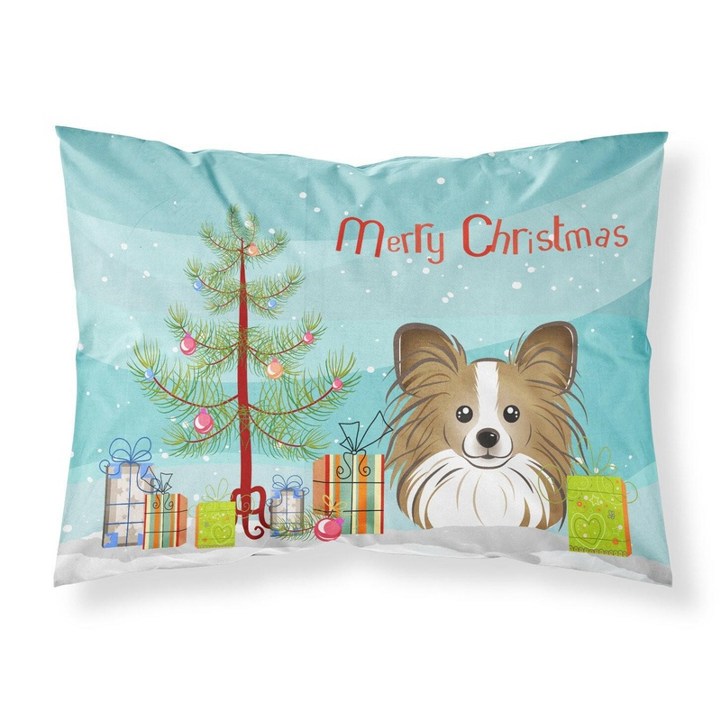 Christmas Tree and Papillon Fabric Standard Pillowcase  Artistic Decorative Front, White Back BB1620PILLOWCASE