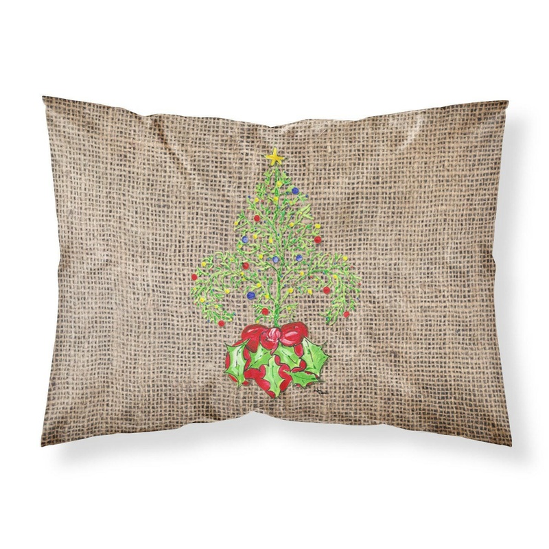 Christmas Tree Fleur de lis Standard Pillowcases  Artistic Decorative Front, Crisp White Back