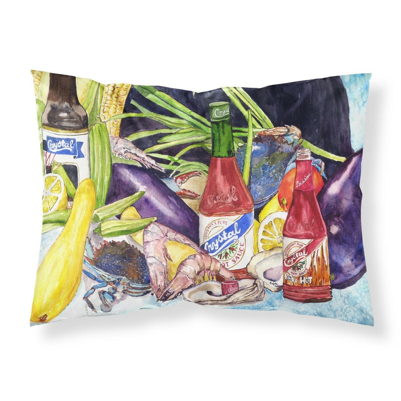 Crystal Hot Sauce with Seafood Fabric Standard Pillowcase  Artistic Decorative Front, White Back 8637PILLOWCASE
