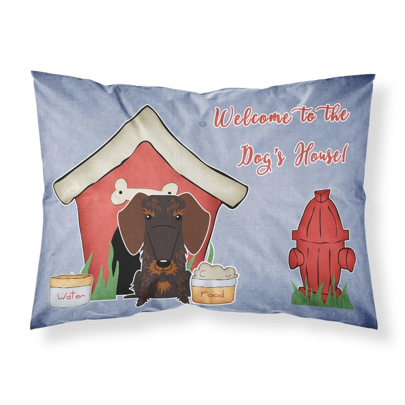 Dog House Collection Wire Haired Dachshund Chocolate Fabric Standard Pillowcase  Artistic Decorative Front, White Back BB2883PILLOWCASE