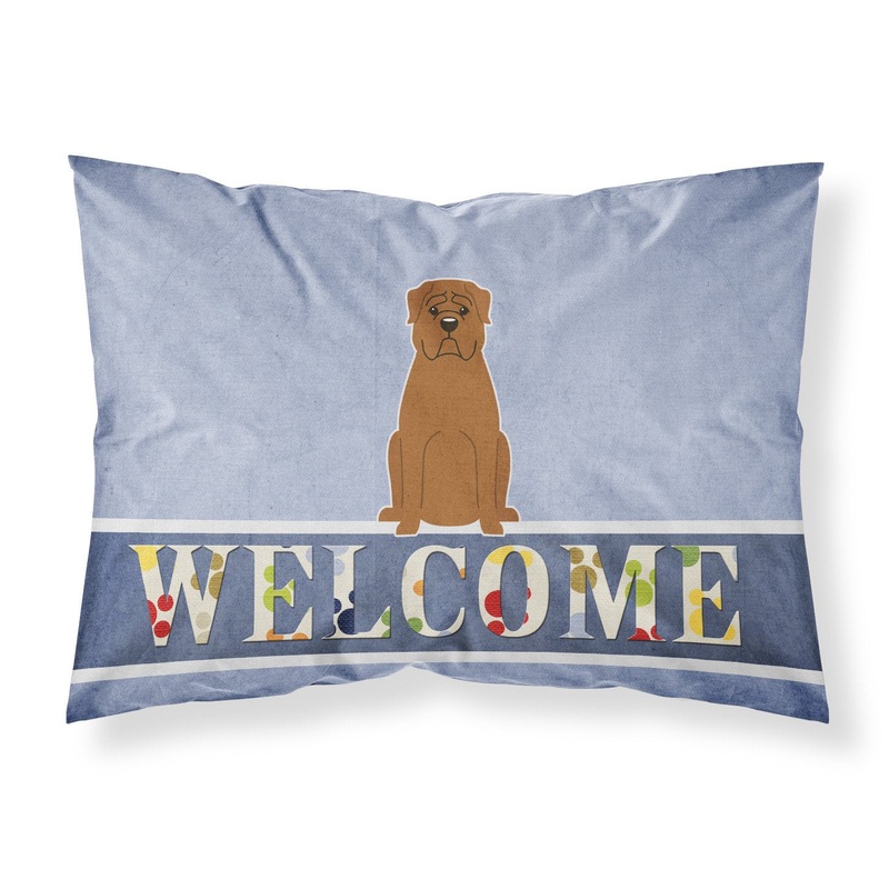 Dogue de Bourdeaux Welcome Fabric Standard Pillowcase  Artistic Decorative Front, White Back BB5654PILLOWCASE