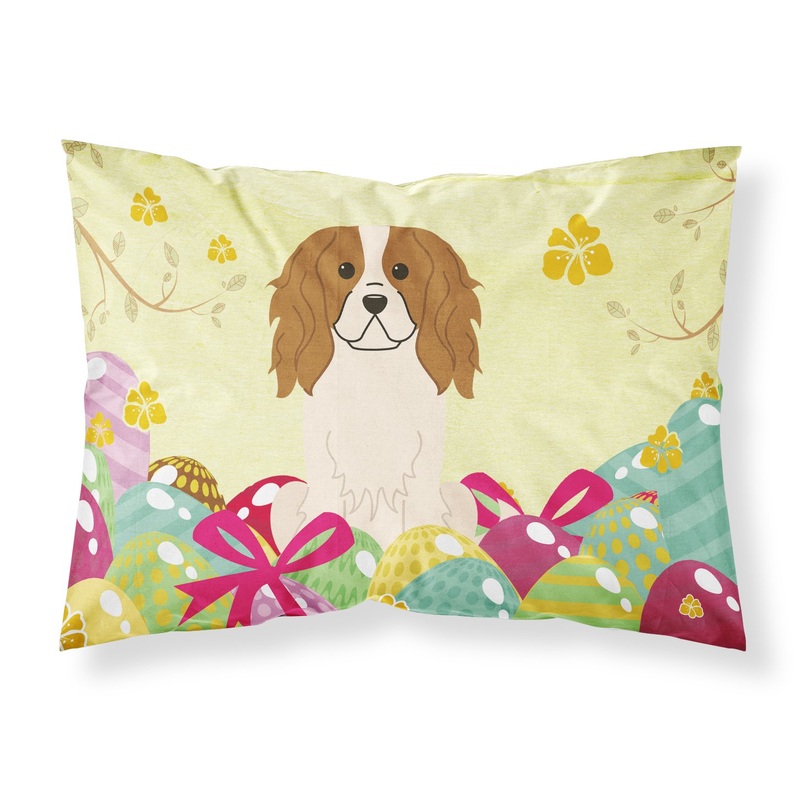 Easter Eggs Cavalier Spaniel Fabric Standard Pillowcase  Artistic Decorative Front, White Back BB6058PILLOWCASE