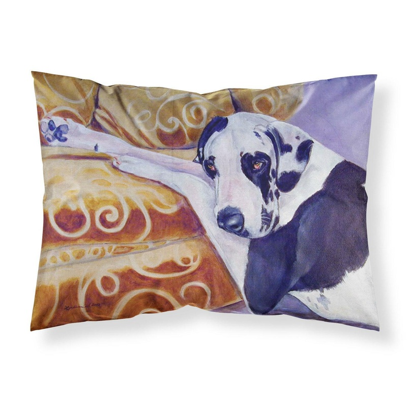 Harlequin Natural Great Dane Standard Pillowcases  Artistic Decorative Front, Crisp White Back