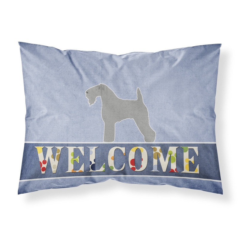 Kerry Blue Terrier Welcome Fabric Standard Pillowcase  Artistic Decorative Front, White Back BB5496PILLOWCASE