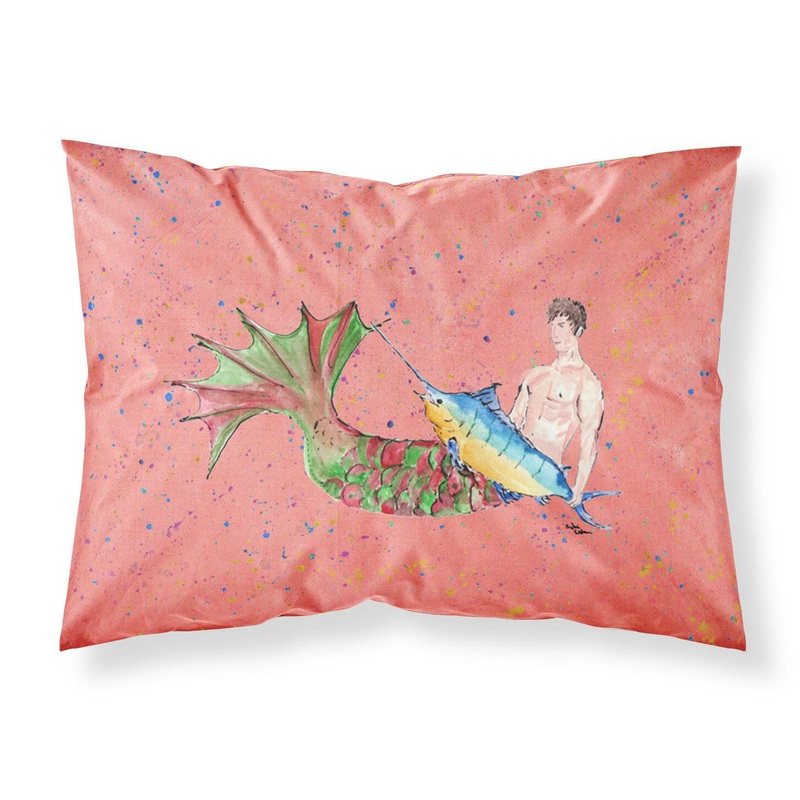 Merman Standard Pillowcases  Artistic Decorative Front, Crisp White Back