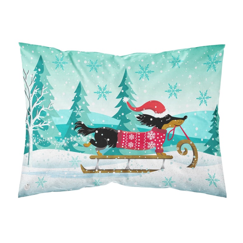 Merry Christmas Dachshund  Standard Pillowcase  Artistic Decorative Front, White Back VHA3030PILLOWCASE