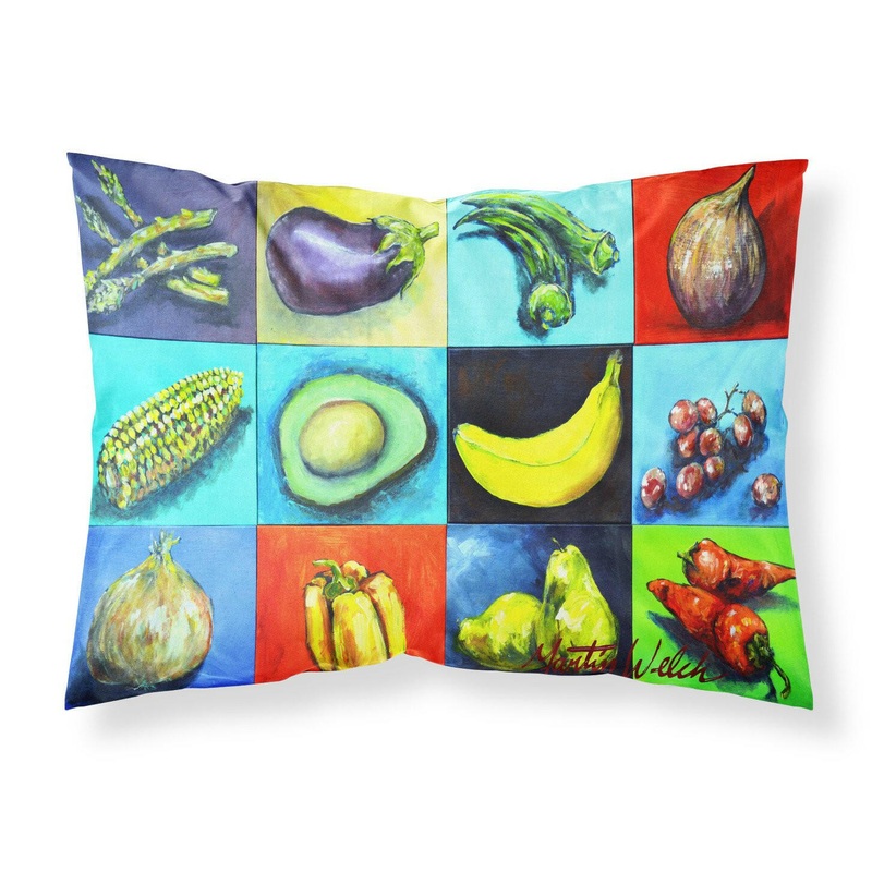 Mixed Fruits and Vegetables Fabric Standard Pillowcase  Artistic Decorative Front, White Back MW1227PILLOWCASE