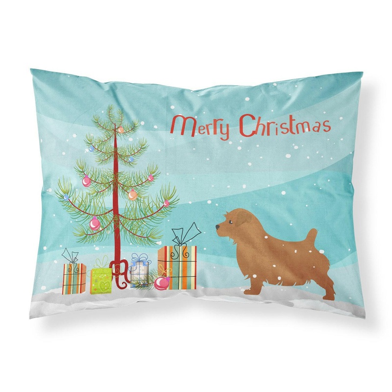 Norfolk Terrier Merry Christmas Tree Fabric Standard Pillowcase  Artistic Decorative Front, White Back BB2927PILLOWCASE